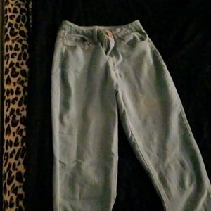 Blue pants wit a blue mark on it